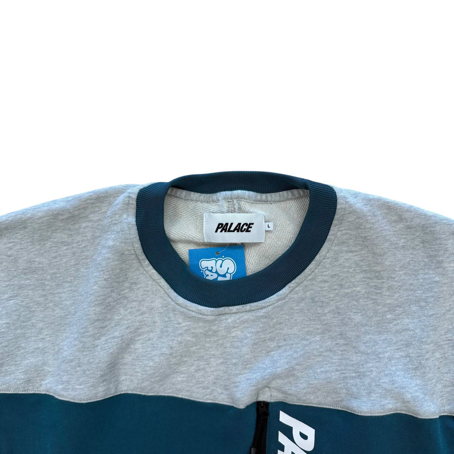 2-Tone Crewneck - Teal/Grey