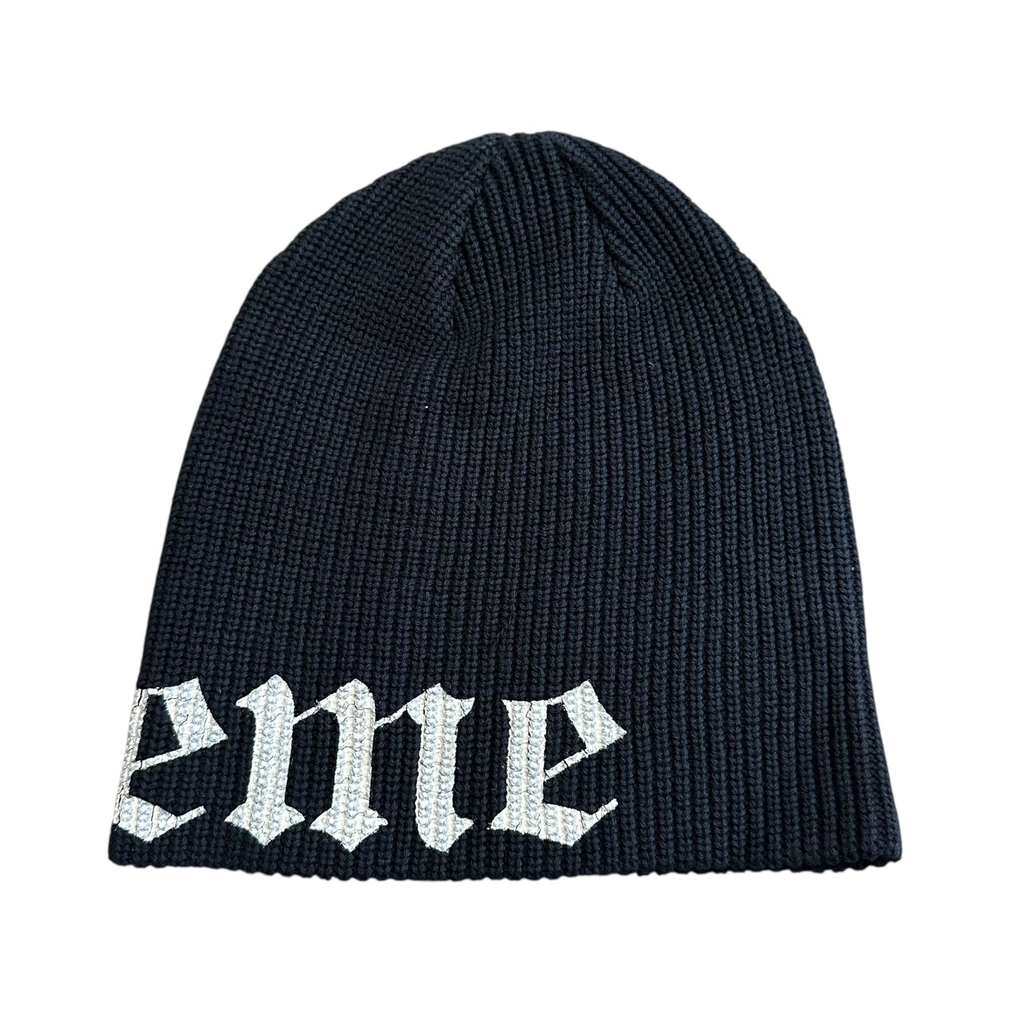 Old English Printed Beanie - Black