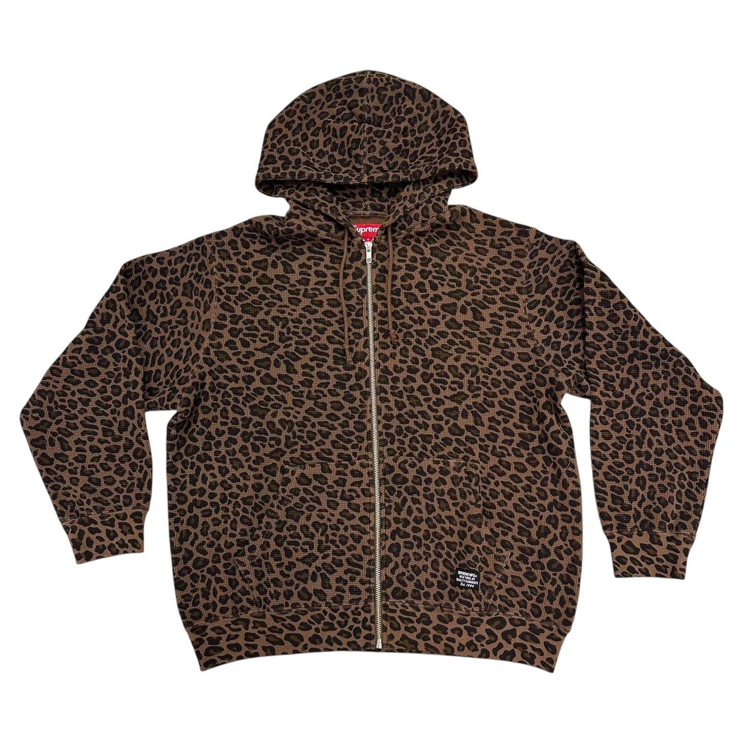 Hooded Zip Up Thermal - Leopard