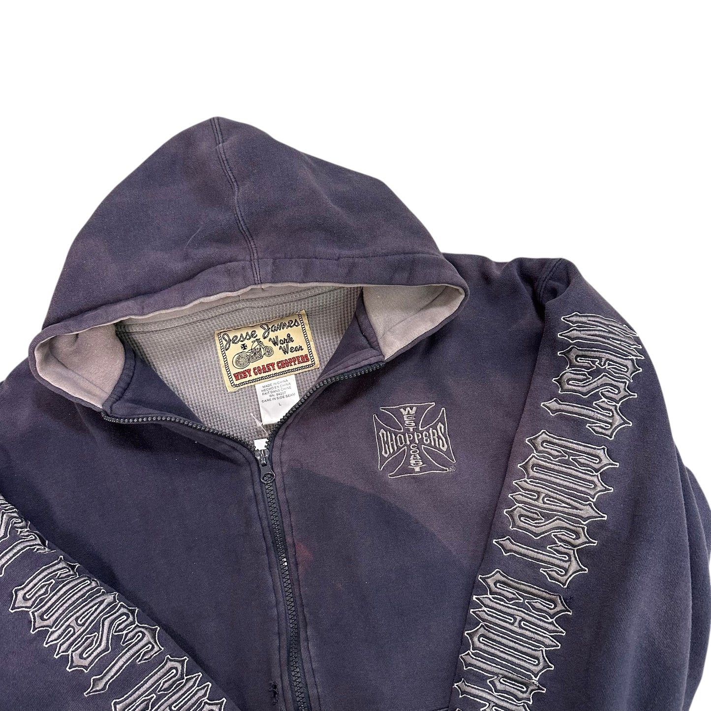 West Coast Choppers Thermal Zip Up Hoodie