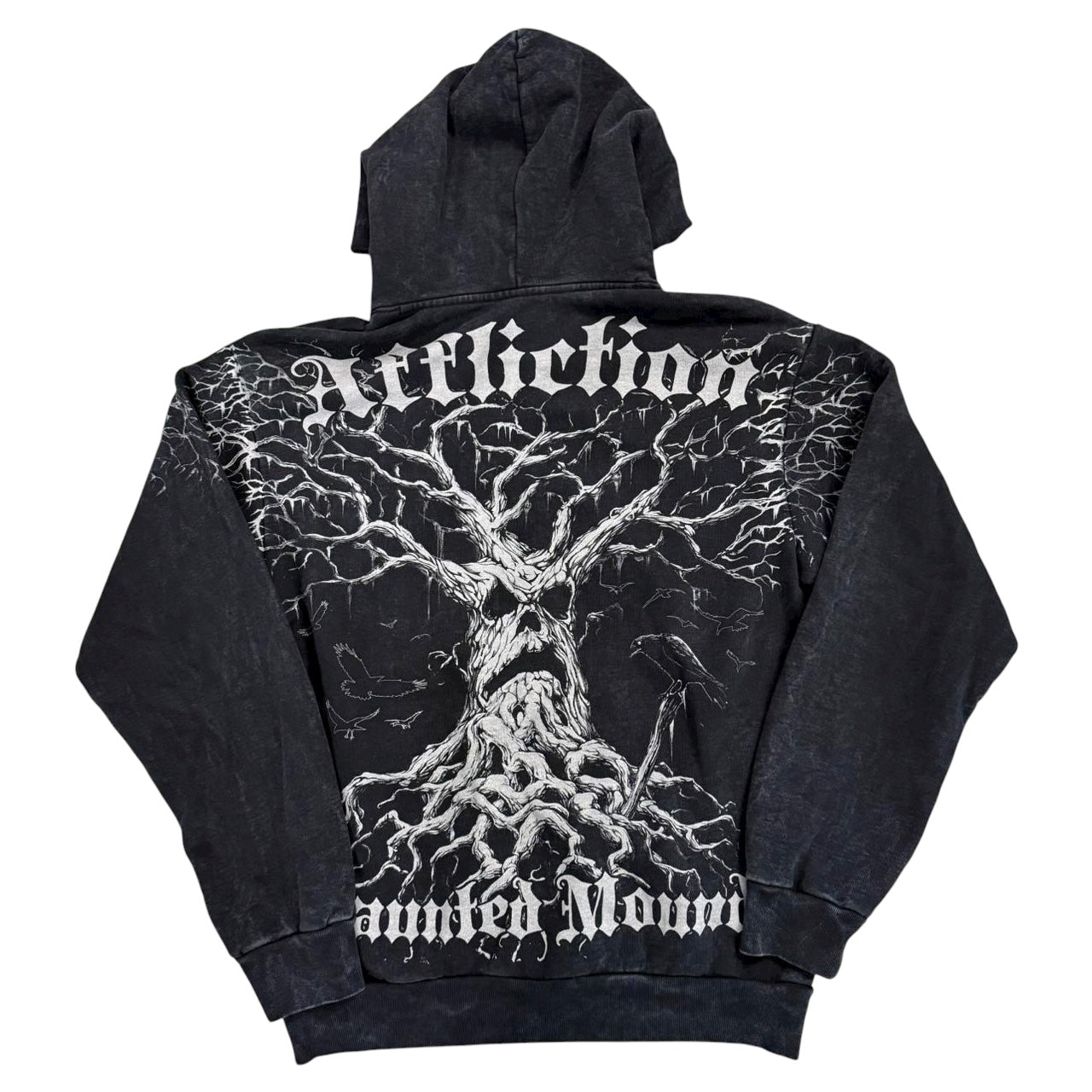 Haunted Mound Harold Zip Hoodie - Black Wash
