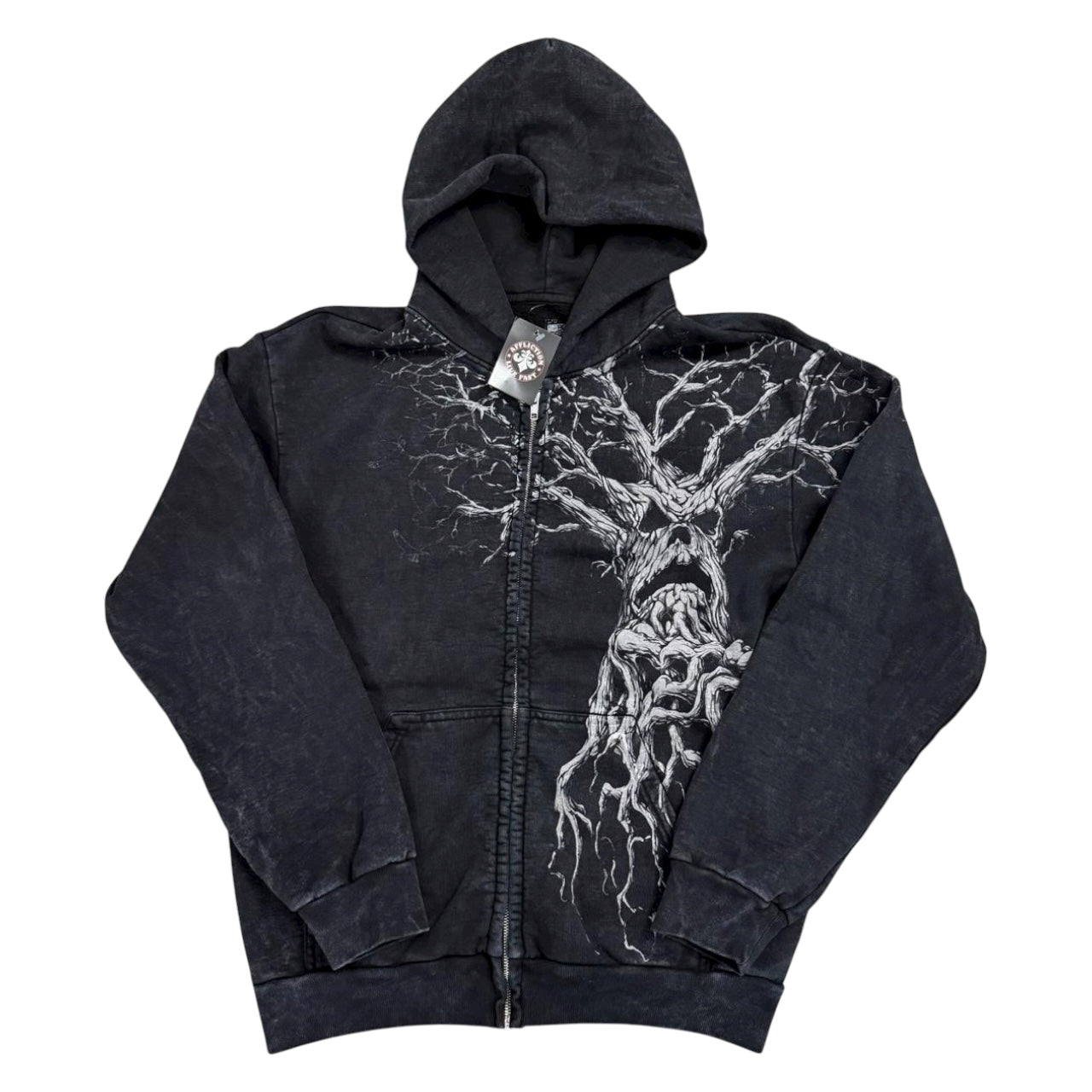 Haunted Mound Harold Zip Hoodie - Black Wash