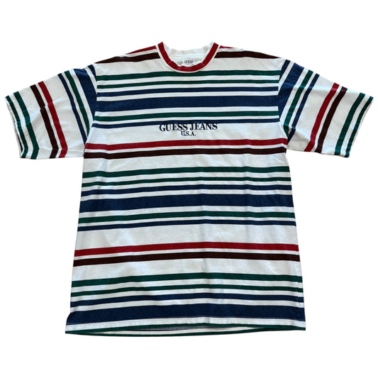 Guess Stripe Tee - Navy/Green/Red