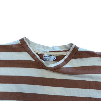 Guess Stripe Tee - Tan/Cream