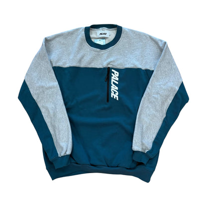 2-Tone Crewneck - Teal/Grey