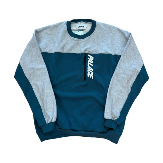 2-Tone Crewneck - Teal/Grey