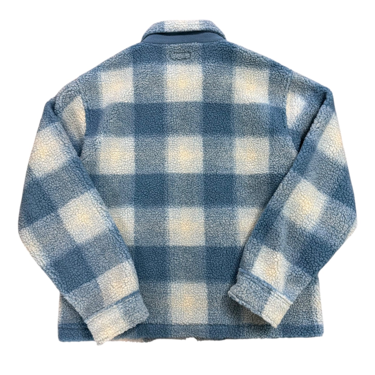 Zip Sherpa Shadow Plaid - Light Blue
