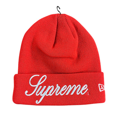 New Era Script Logo Beanie - Red