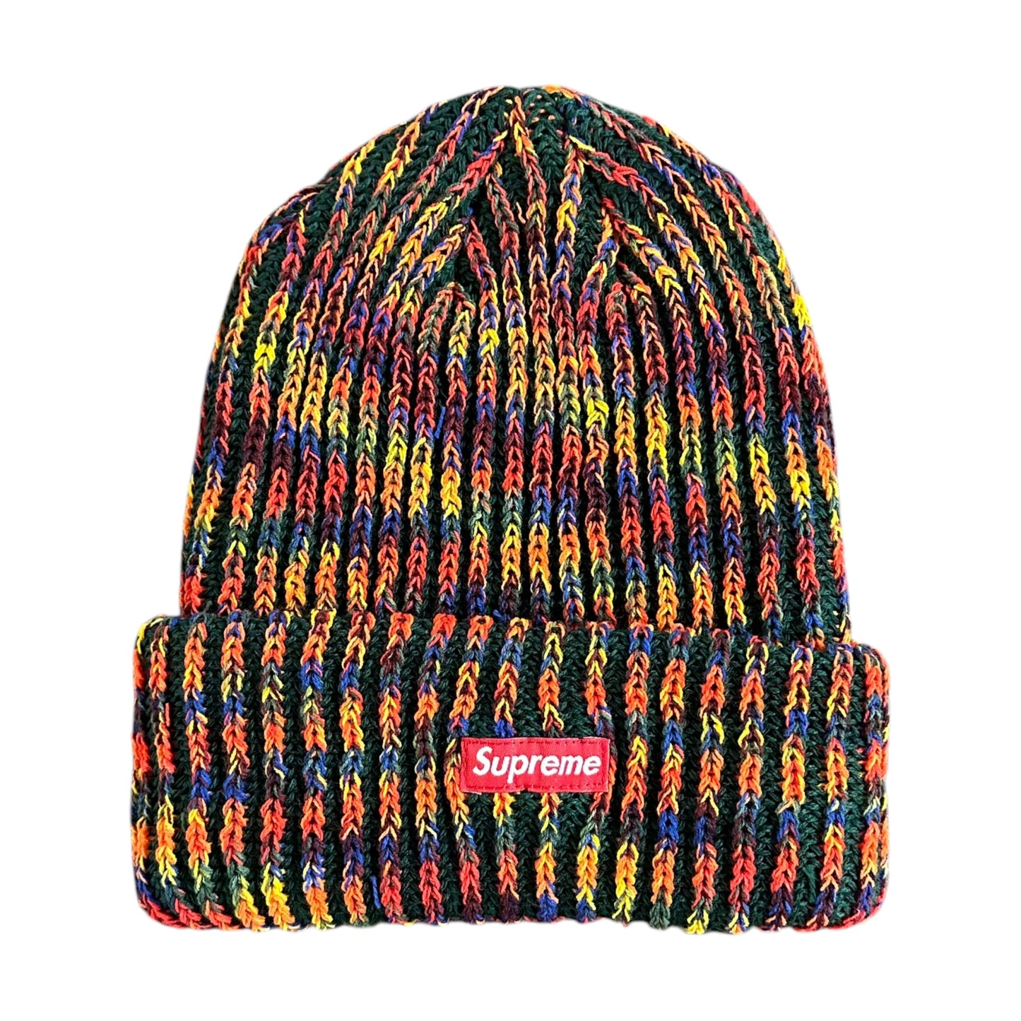 Rainbow Loose Gauge Beanie - Olive