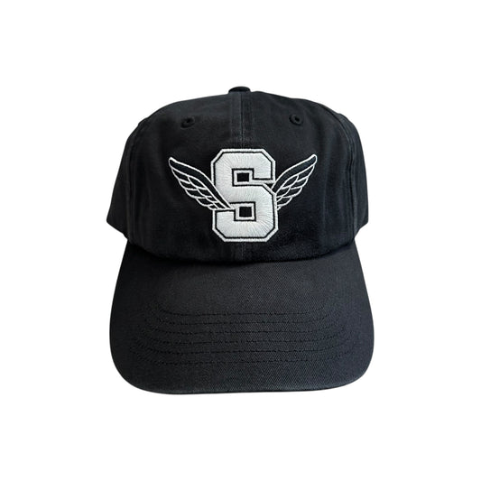 S Logo Wing Logo 6-Panel - Black