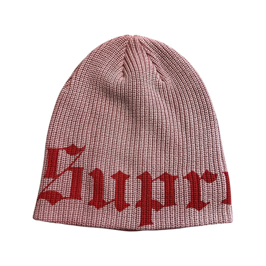 Old English Printed Beanie - Red