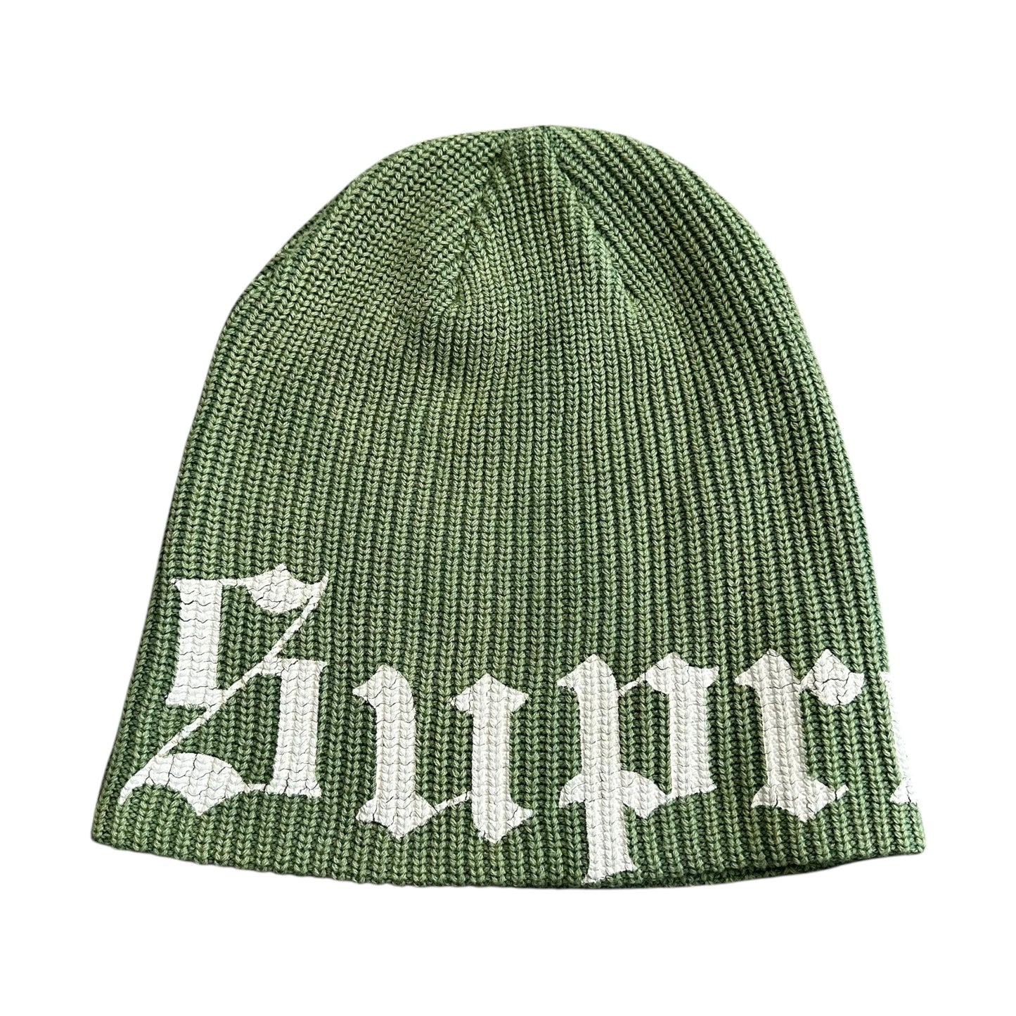 Old English Printed Beanie - Green