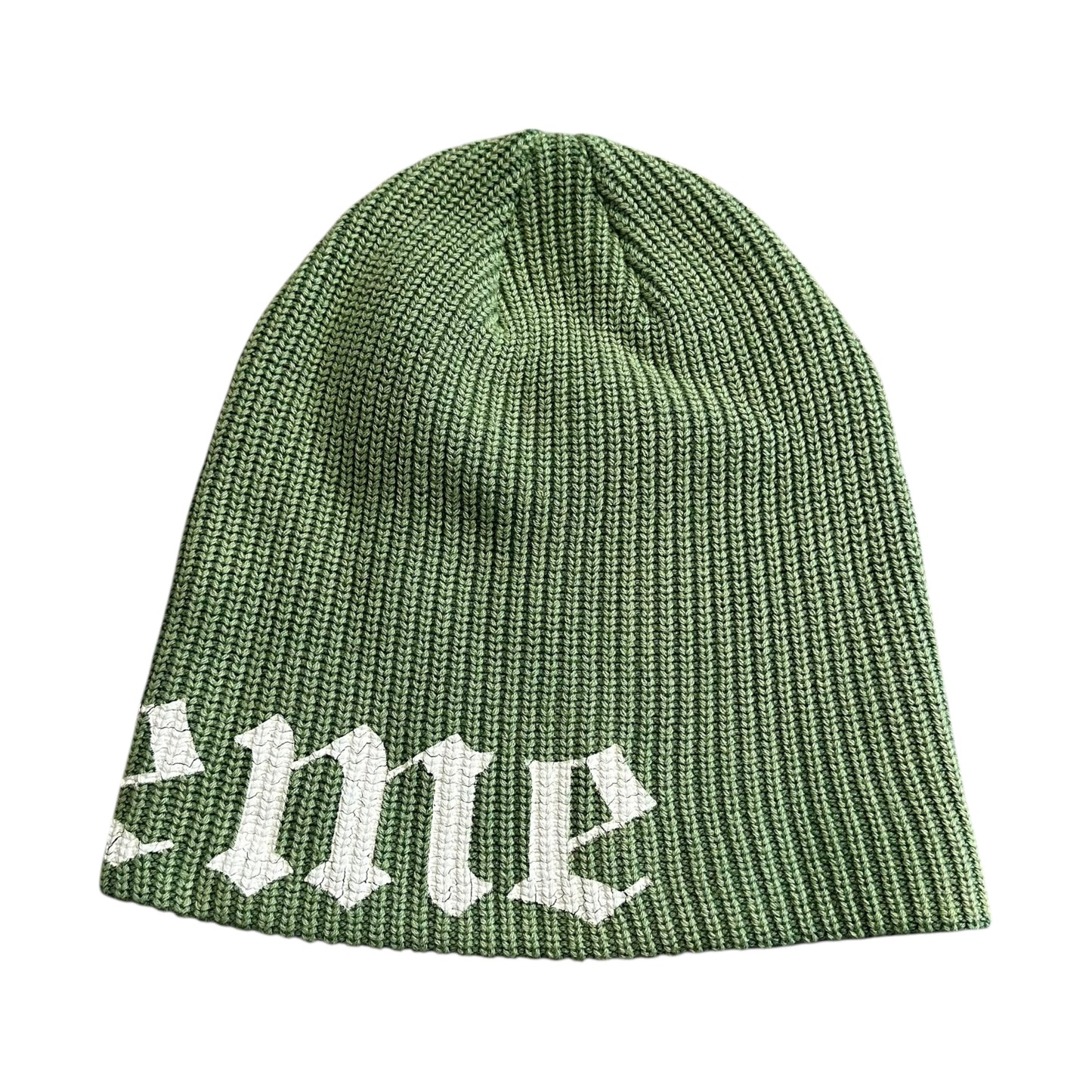 Old English Printed Beanie - Green