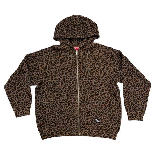Hooded Zip Up Thermal - Leopard