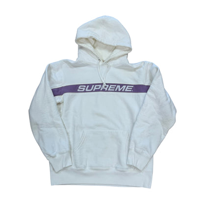 Purple Logo Hoodie - White