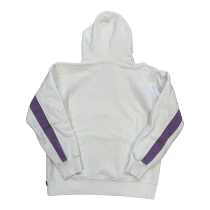 Purple Logo Hoodie - White