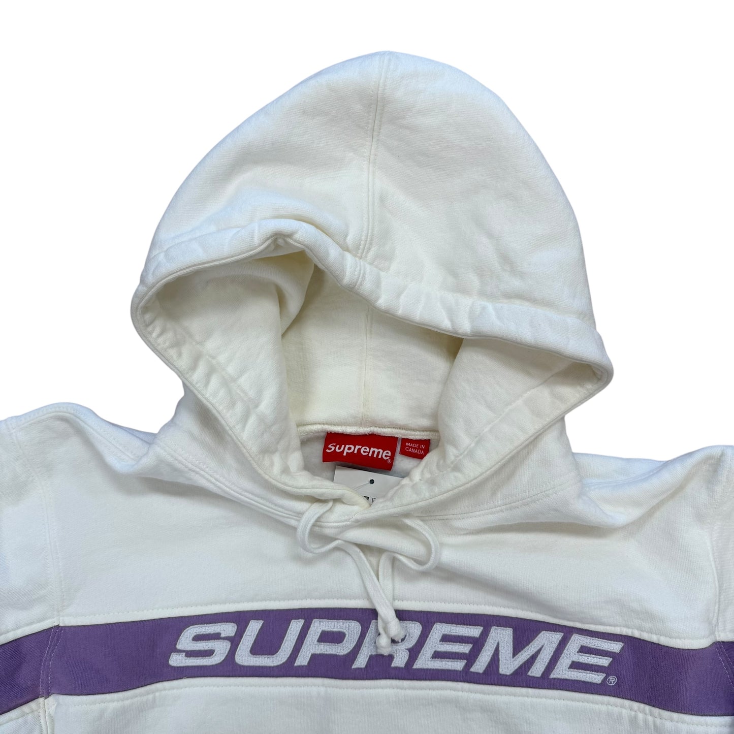 Purple Logo Hoodie - White