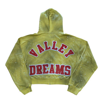 Sun Clustered Zip Up Hoodie - Yellow