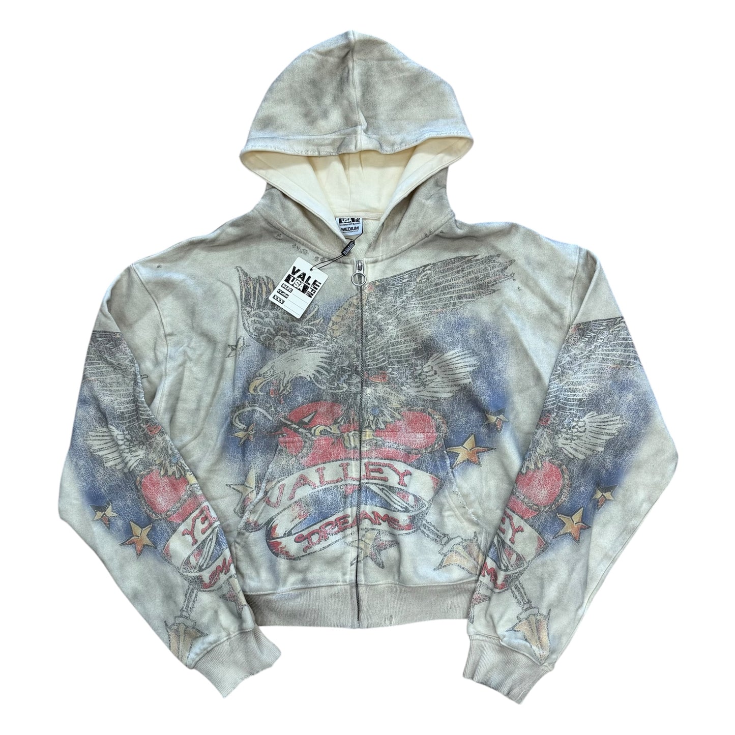 Nostalgia Zip Up Hoodie - Cream