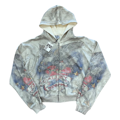 Nostalgia Zip Up Hoodie - Cream